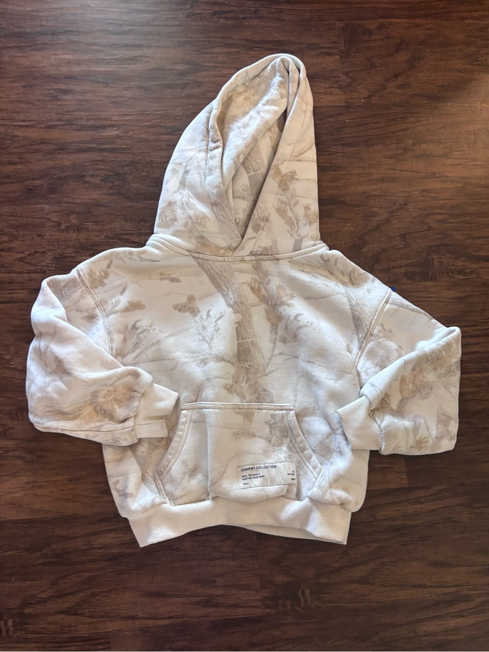 Kids Neutral Hoodie Sweatshirt - Cream & Light Brown